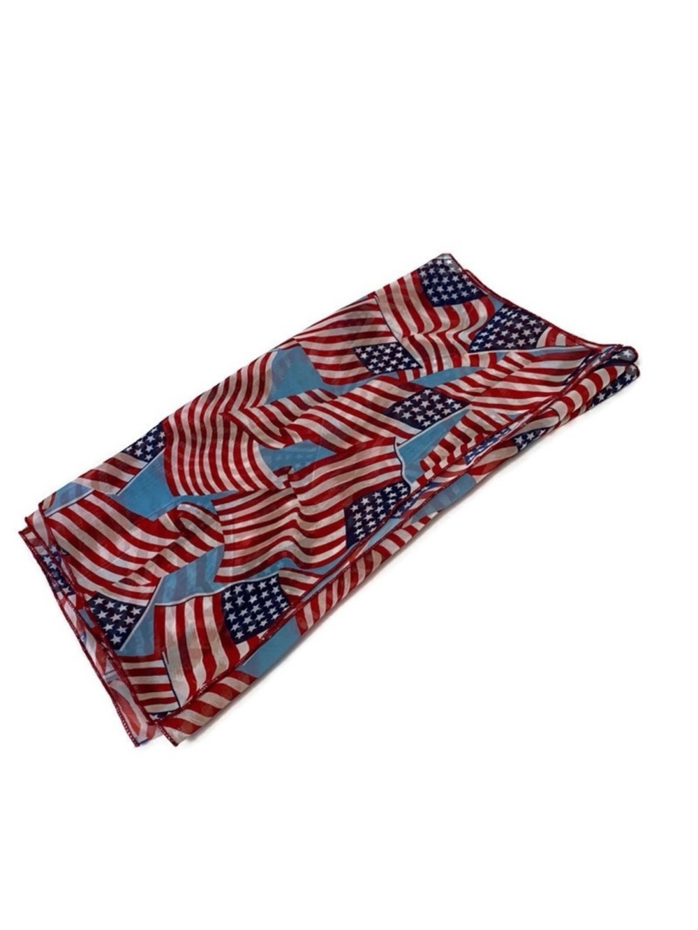 SCARF FLAGS RED WHITE BLUE LONG ACCESSORY PATRIOTIC
